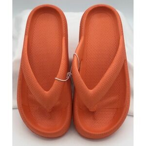 Cloudies Women's Orange Slides - Flip Flops Size 9? 11" Long 4" Wide - 42-43 270